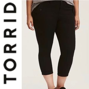 TORRID CROPPED TWILL MILITARY PANT - BLACK WASH